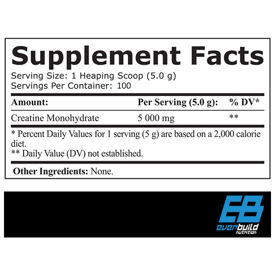 everbuild nutrition creatine composition label
