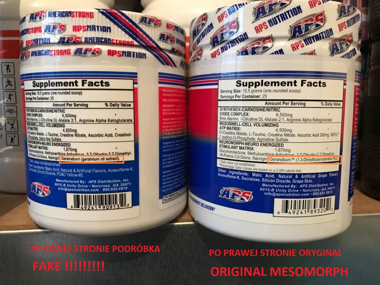 Compare Fake Original Aps Mesomorph